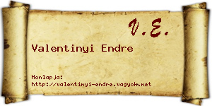 Valentinyi Endre névjegykártya