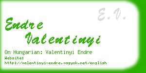 endre valentinyi business card